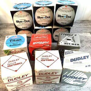 Worth Softballs Blot Dot Official Slow Pitch Solid Core Poly X & Misc LOT OF 12